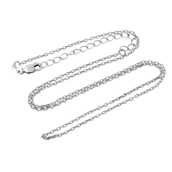 Vintage Sterling Silver 925 1.2mm Adjustable Cable Chain Necklace 16" to 18" - Picture 1 of 3